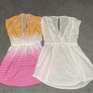 Abercrombie Kids Colorful & White V-Neck Tunic Swim Cover-Ups, Size 10-11